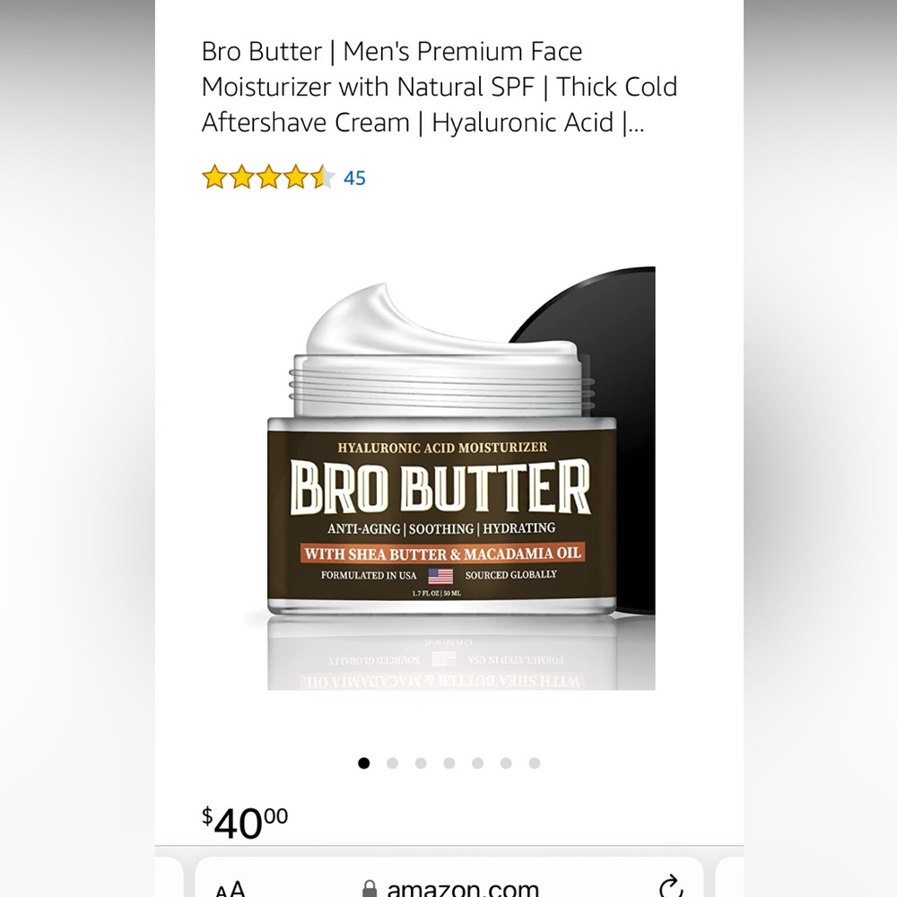 Bro butter men’s facial moisturizer. New sealed in‎ box . Retail 40